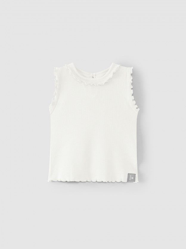 SNUG Ribbed jersey singlet with ruffle
