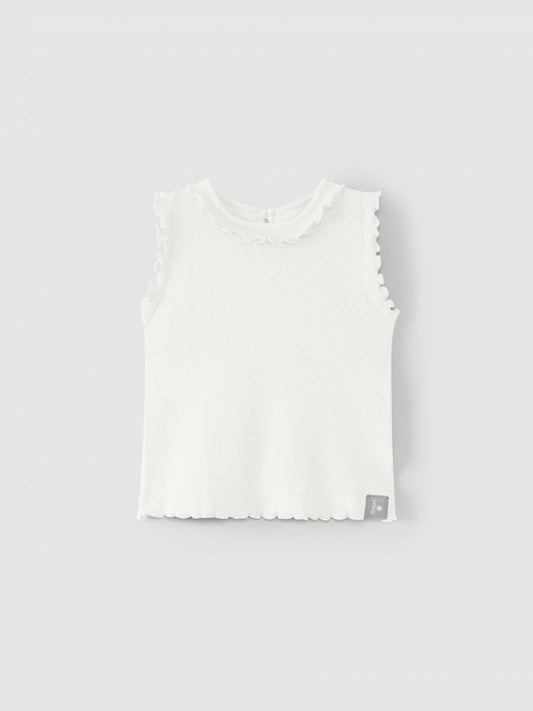 SNUG Ribbed jersey singlet with ruffle