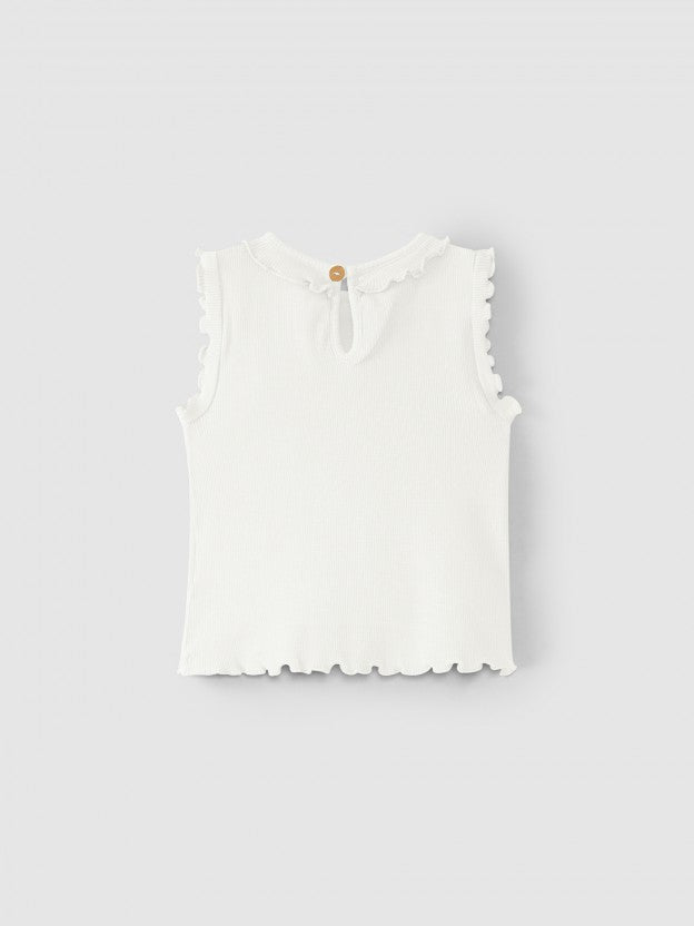 SNUG Ribbed jersey singlet with ruffle