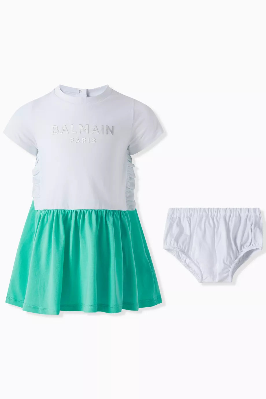 NEW!!  Balmain  Follow Colour-block Logo Dress in Jersey