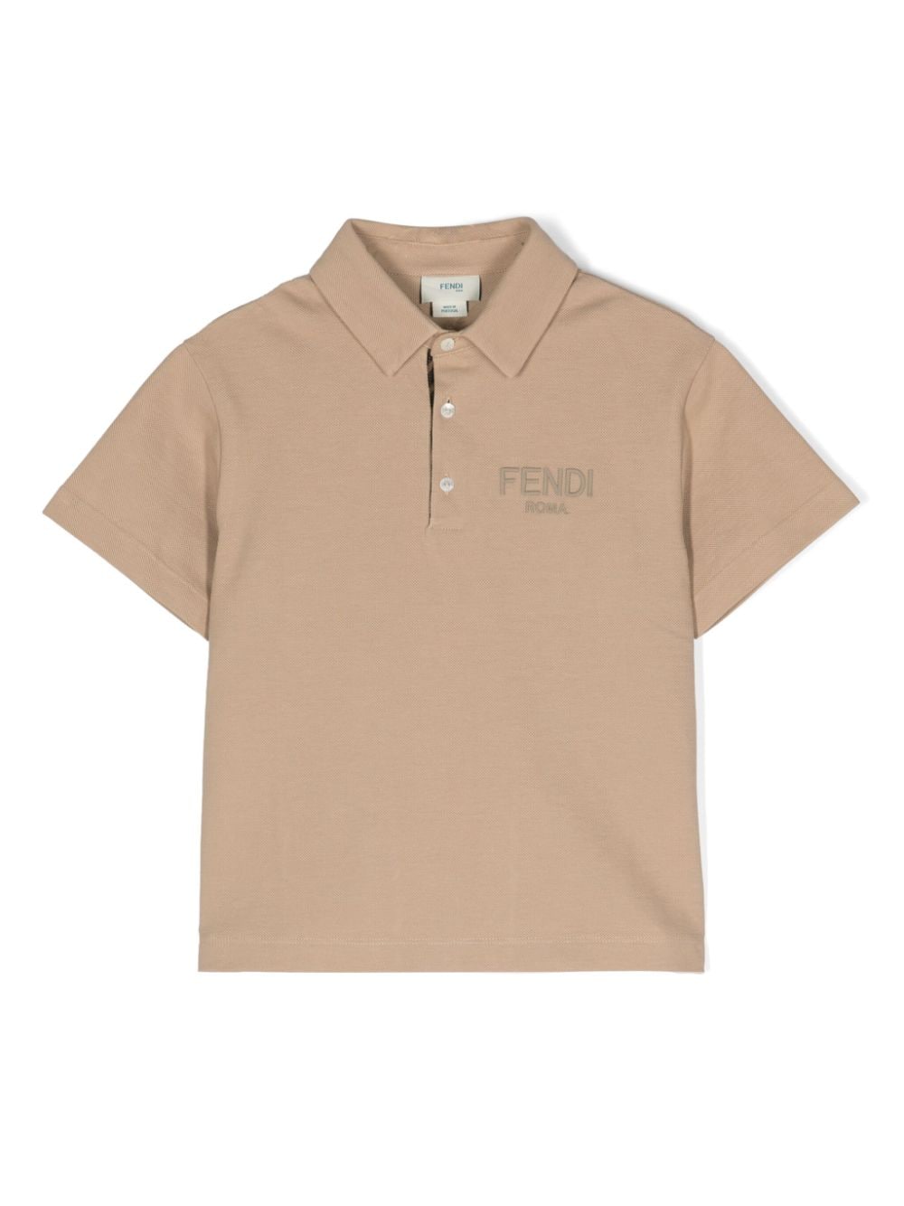 Fendi Kids logo-embroidered cotton polo shirt
