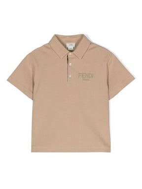 Fendi Kids logo-embroidered cotton polo shirt