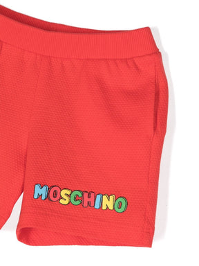 Moschino Kids logo-debossed cotton short set