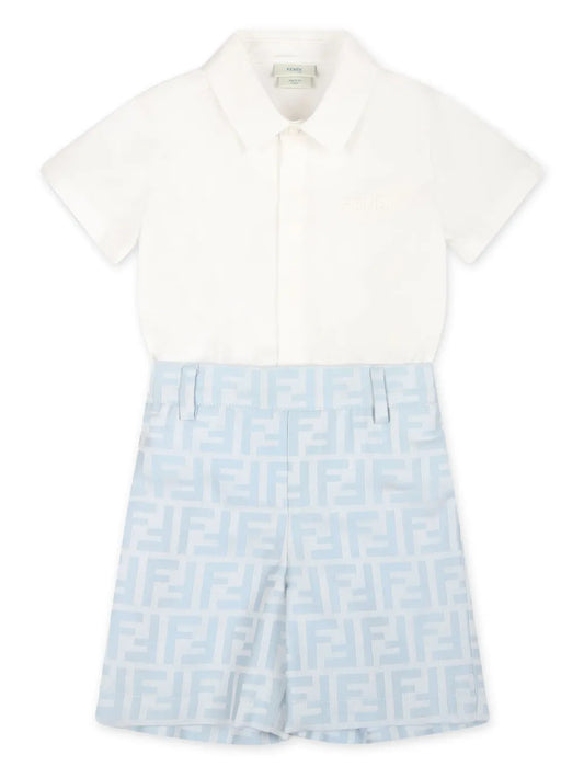 NEW!! Fendi Kids logo-jacquard romper