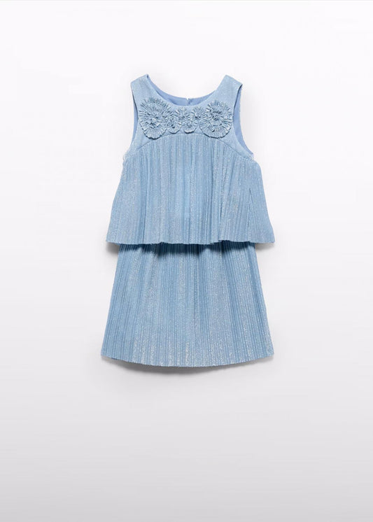 Abel & Lula - Girl Pleated Skirt Set - Blue