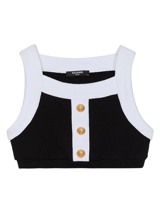 NEW!! Balmain Girls two-tone cotton top