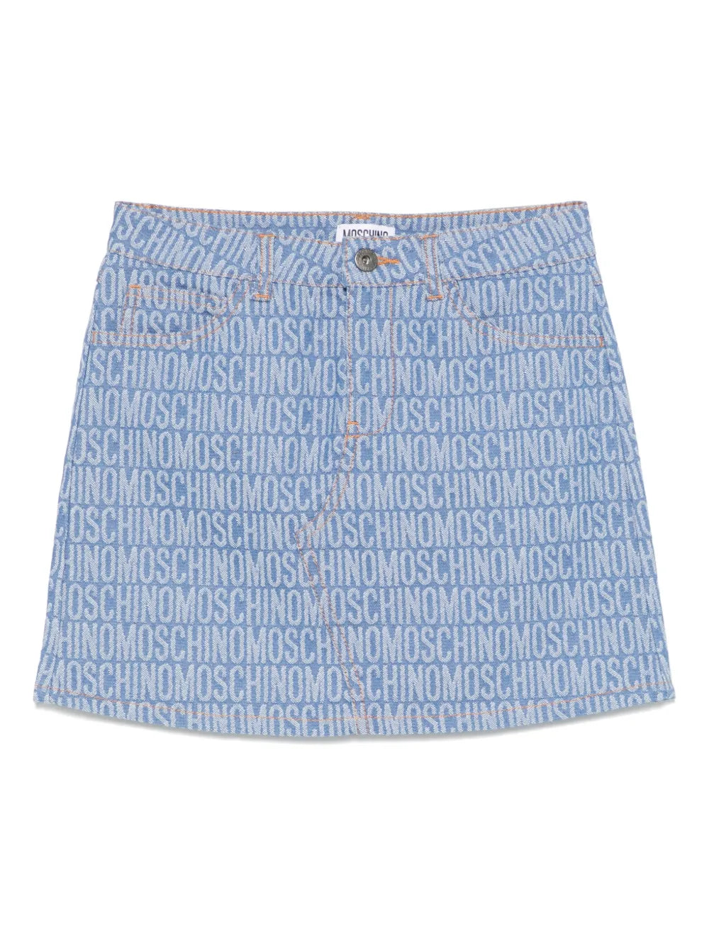 Moschino Kids Logo Jacquard Skirt – Blue Denim