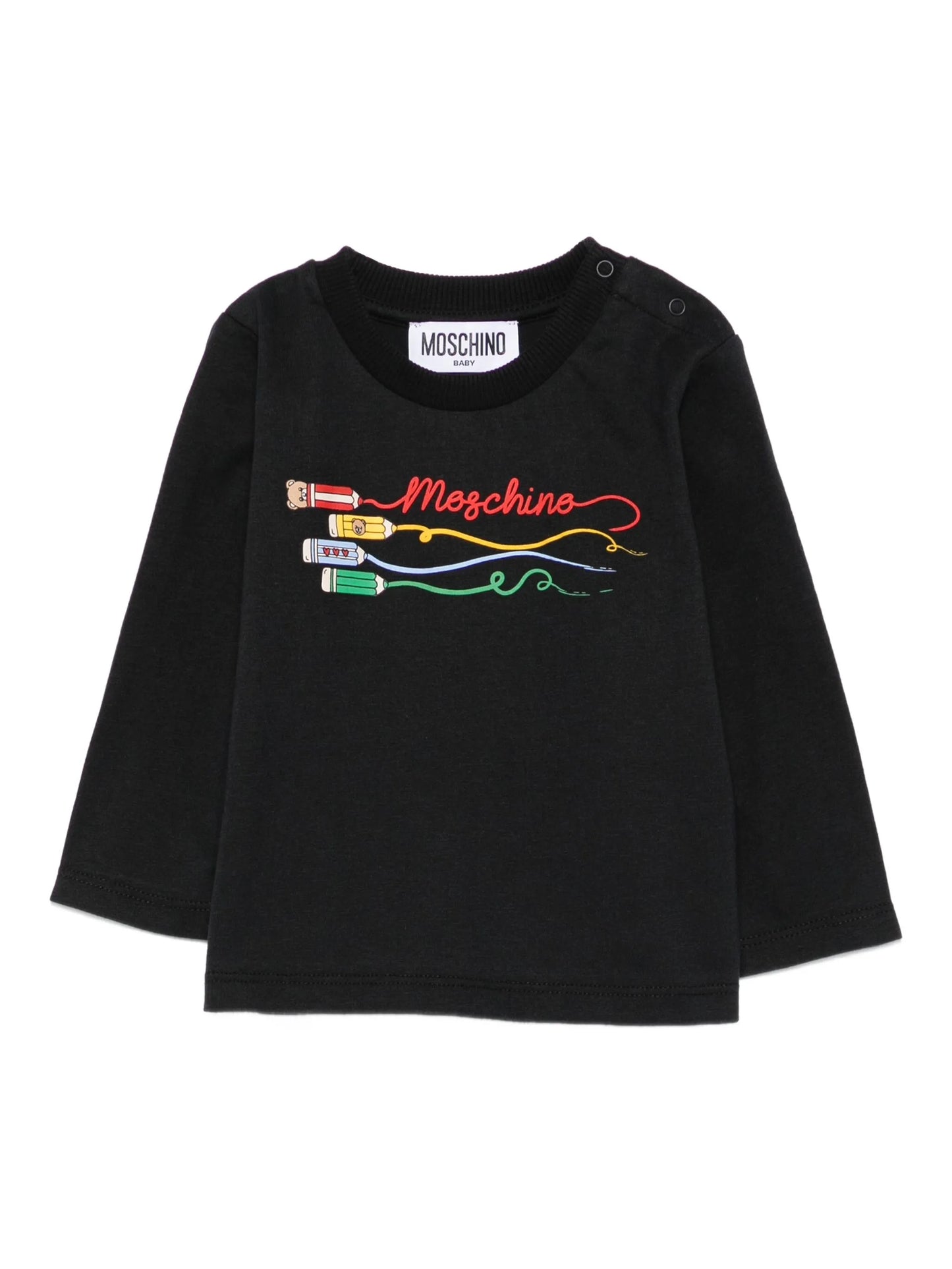 NEW!! Moschino Kids Pencil-Print Long-Sleeve Top