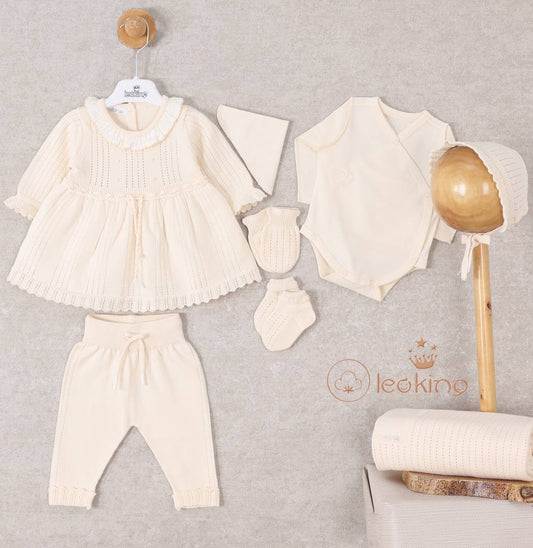 Leo King Beige 5 Piece Newborn Set