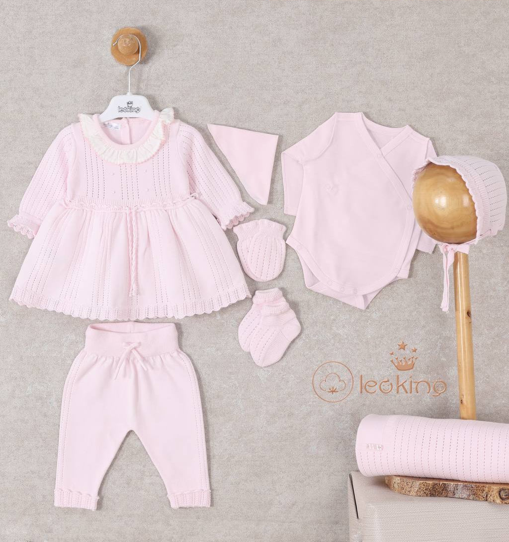 Leo King Pink 5 Piece Newborn Set