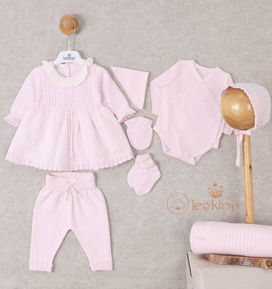 Leo King Pink 5 Piece Newborn Set