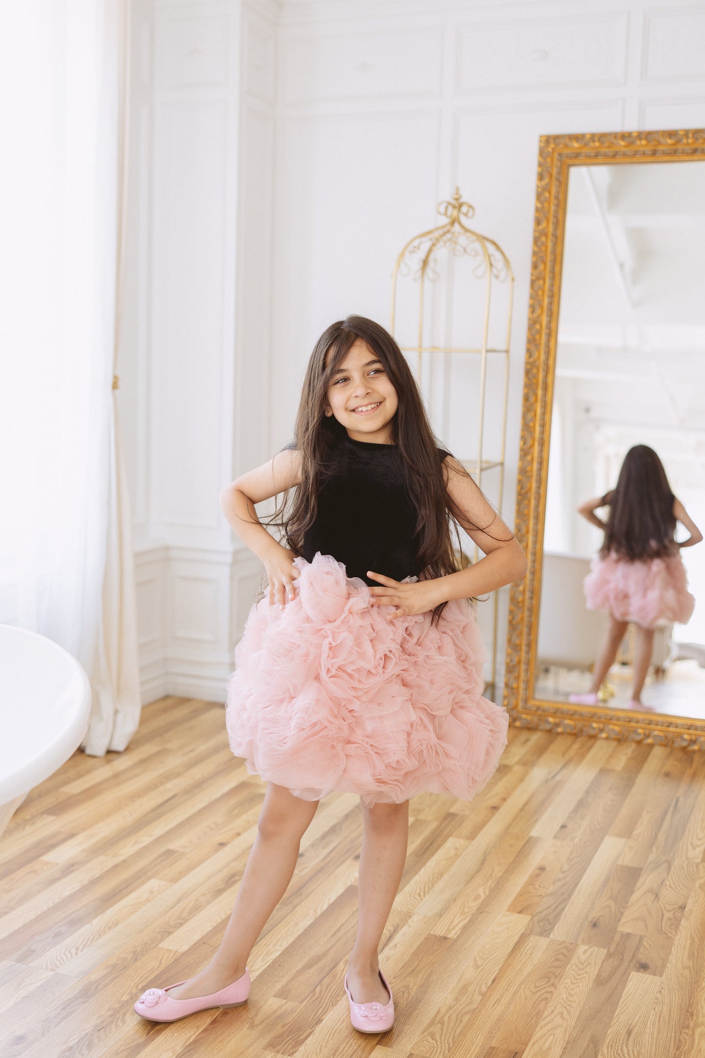 Tina Mur Pink Ruffle Tulle Dress