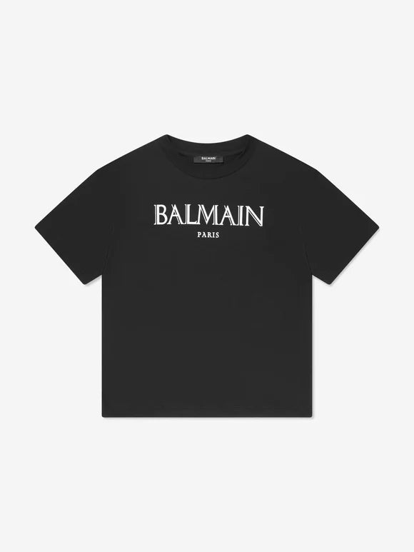 BALMAIN Baby Boys Logo Print T-Shirt in Black