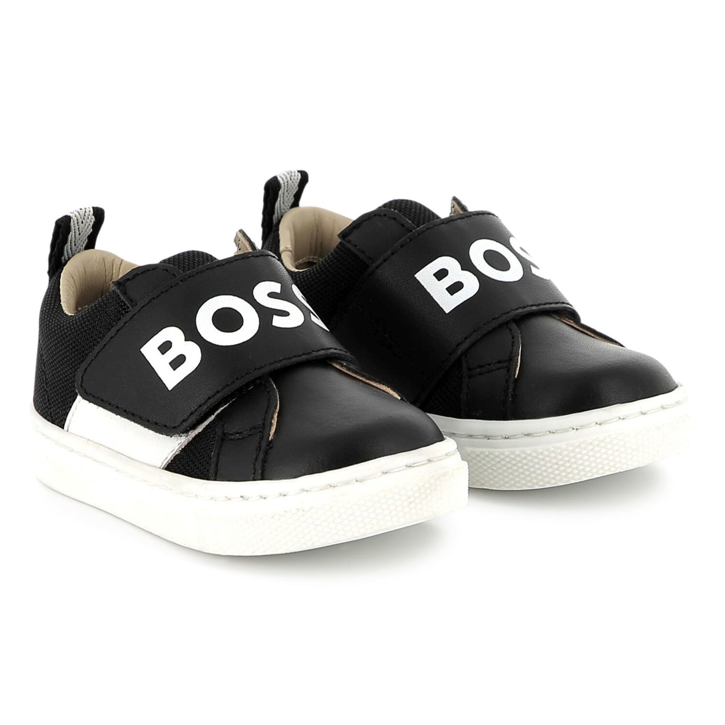 NEW!! BOSS Boys Black Logo Trainers