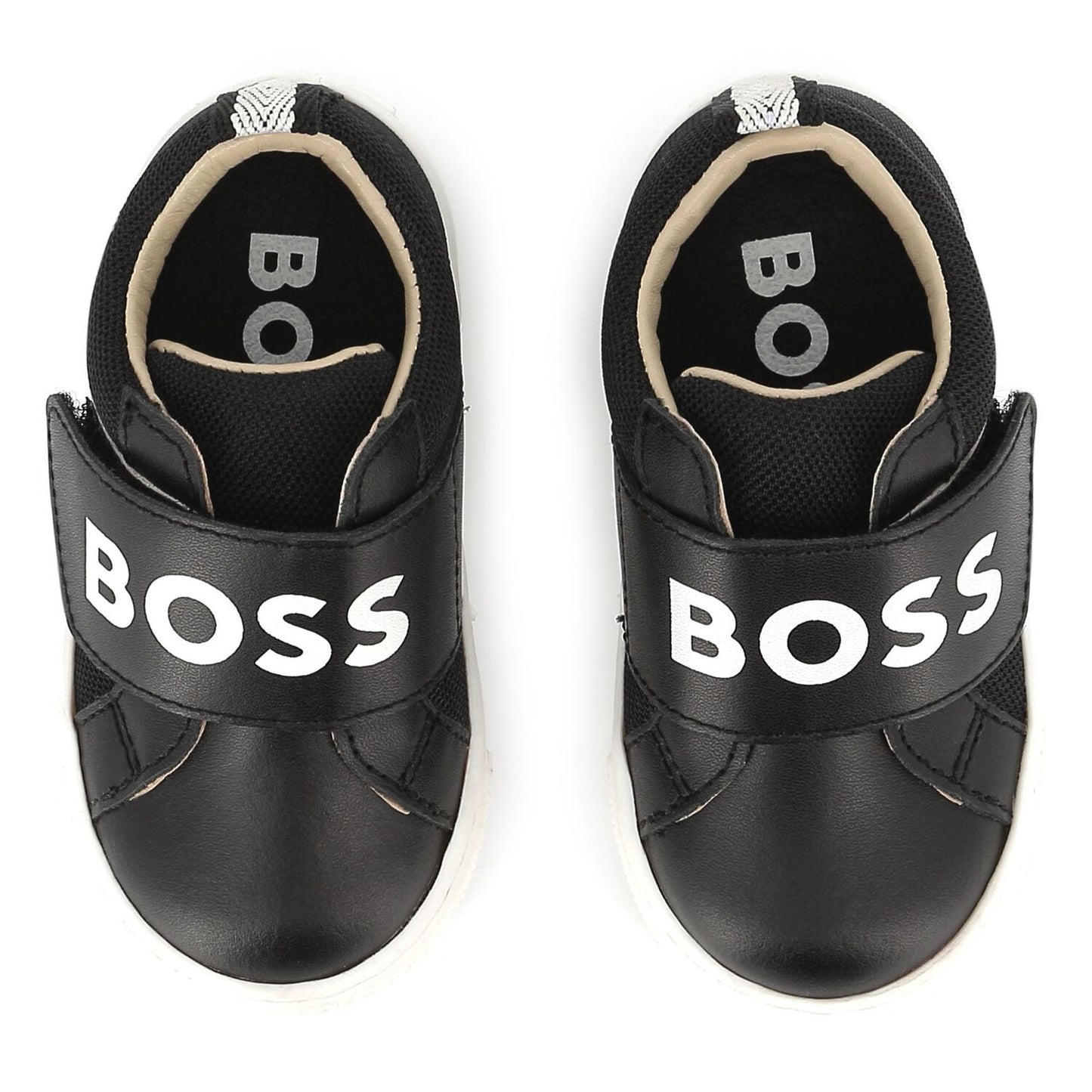 NEW!! BOSS Boys Black Logo Trainers