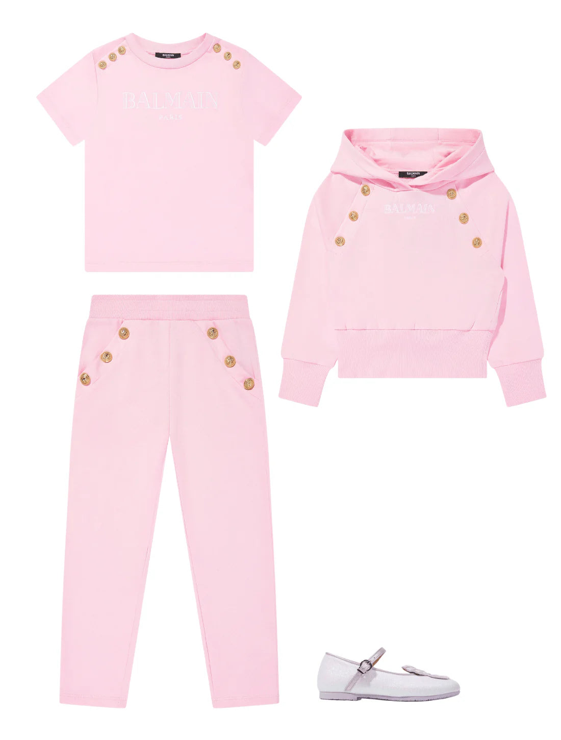 NEW!! BALMAIN Girls Logo T-Shirt in Pink