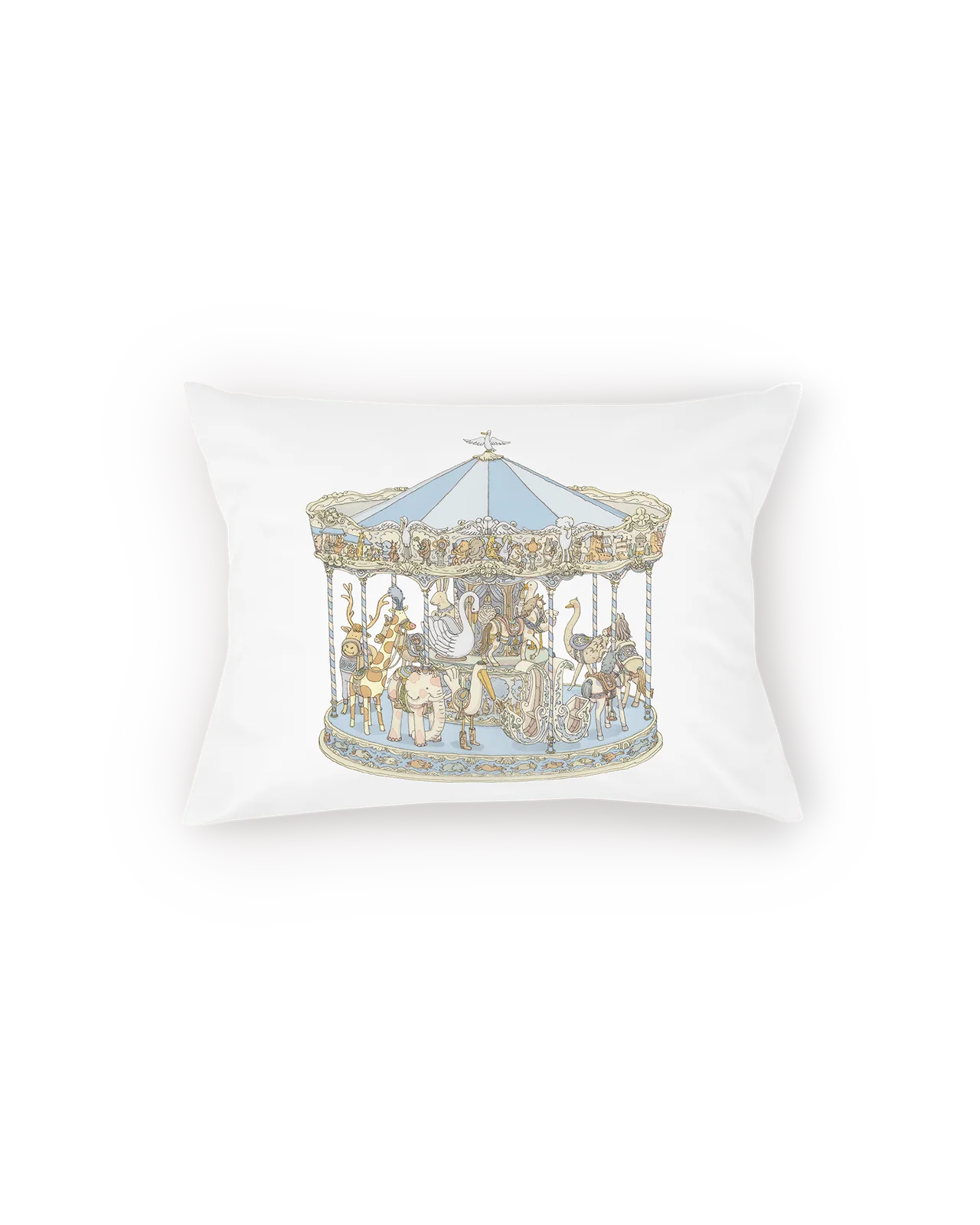 Satin Cushion Cover - Carousel Blue