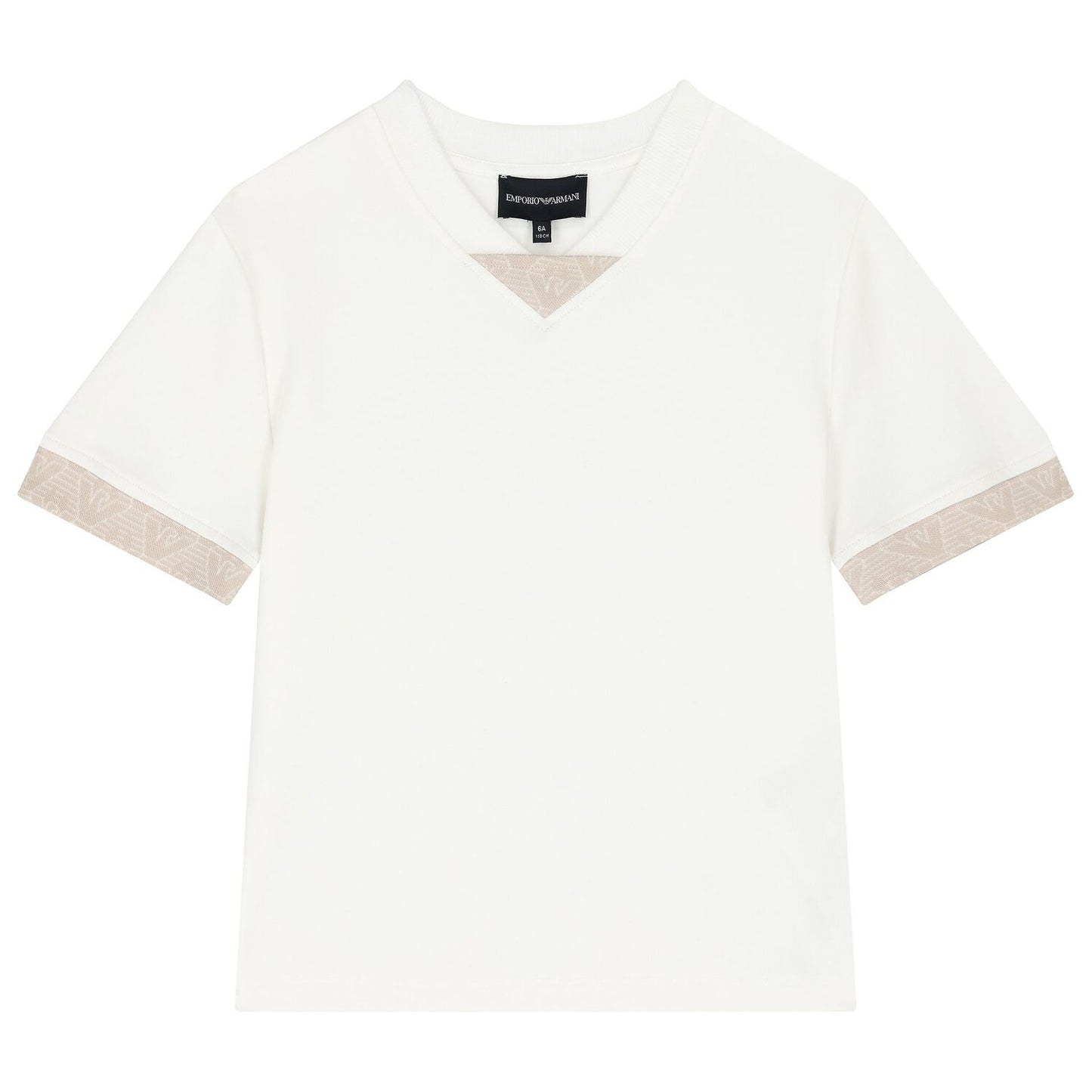 NEW!! Emporio Armani Boys Ivory & Beige Logo Shorts Set