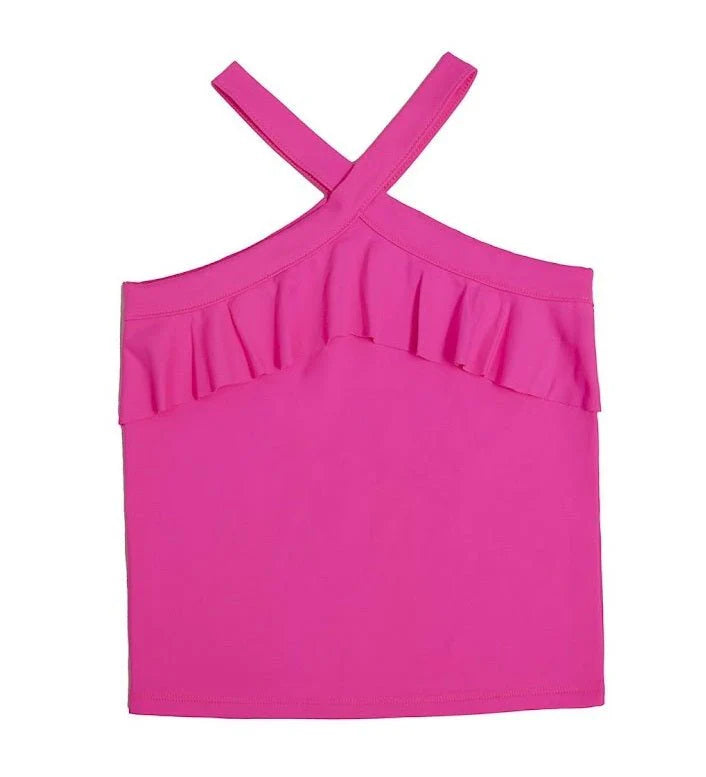 NEW!! Mia New York Hot Pink Flutter Crossover Tank