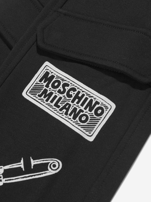 MOSCHINO Boys Cargo Joggers in Black