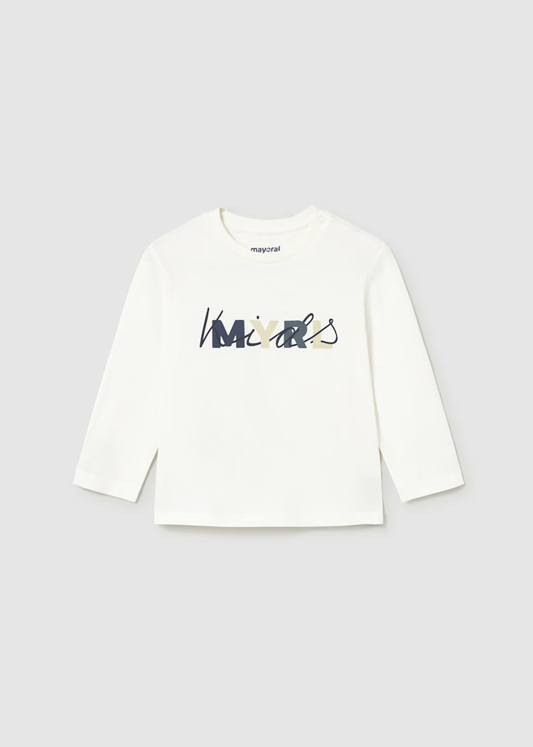 Mayoral - Baby Cream “Letters” Shirt