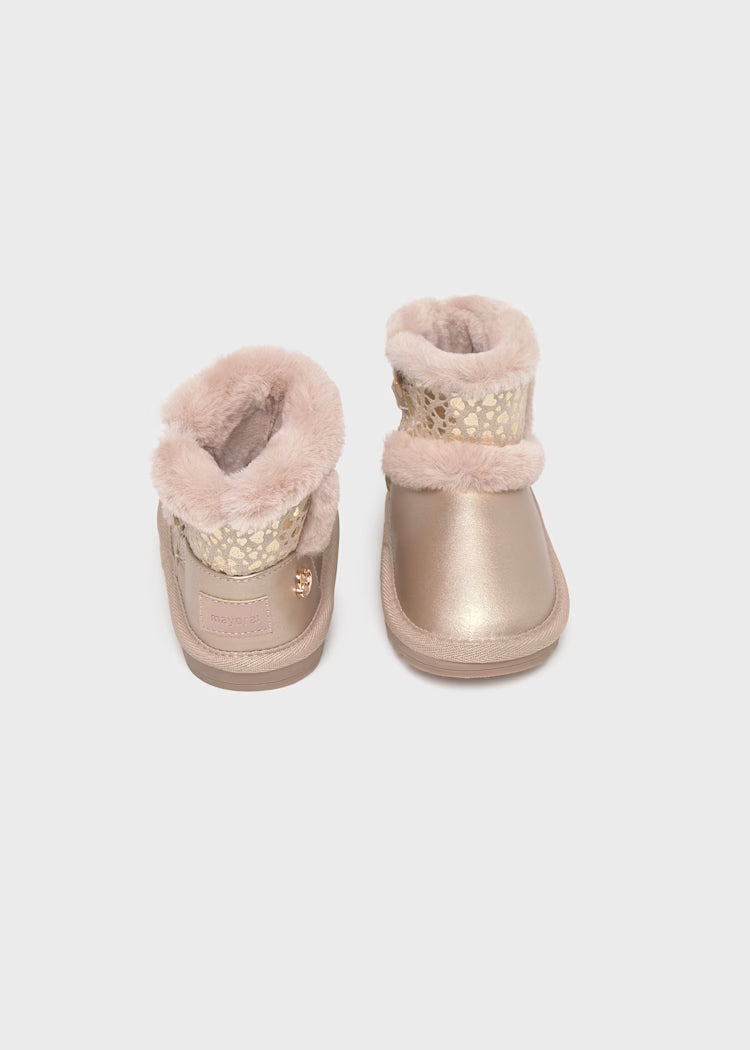 Mayoral - Baby Fur-Lined Boots — Gold Blush