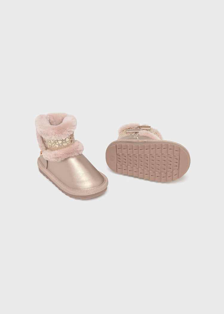 Mayoral - Baby Fur-Lined Boots — Gold Blush