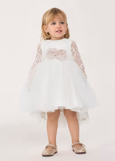 Abel & Lula - Baby Girl Embroidered Tulle Dress