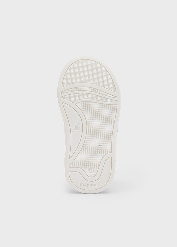 Mayoral - Baby Trainers with Bows — White & Silver