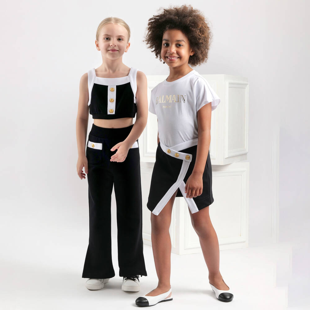 NEW!! Balmain Girls two-tone cotton top