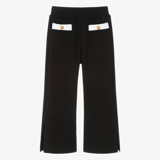 NEW!!! Balmain Girls Black Wide Leg Trousers