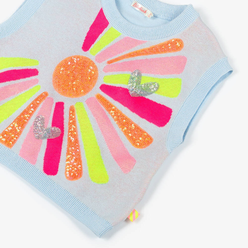 NEW!! Billieblush Girls Blue Cotton Knit Slipover
