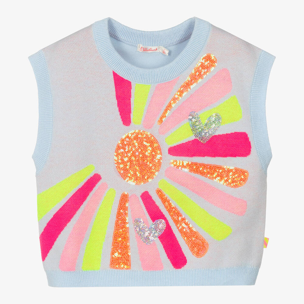 NEW!! Billieblush Girls Blue Cotton Knit Slipover