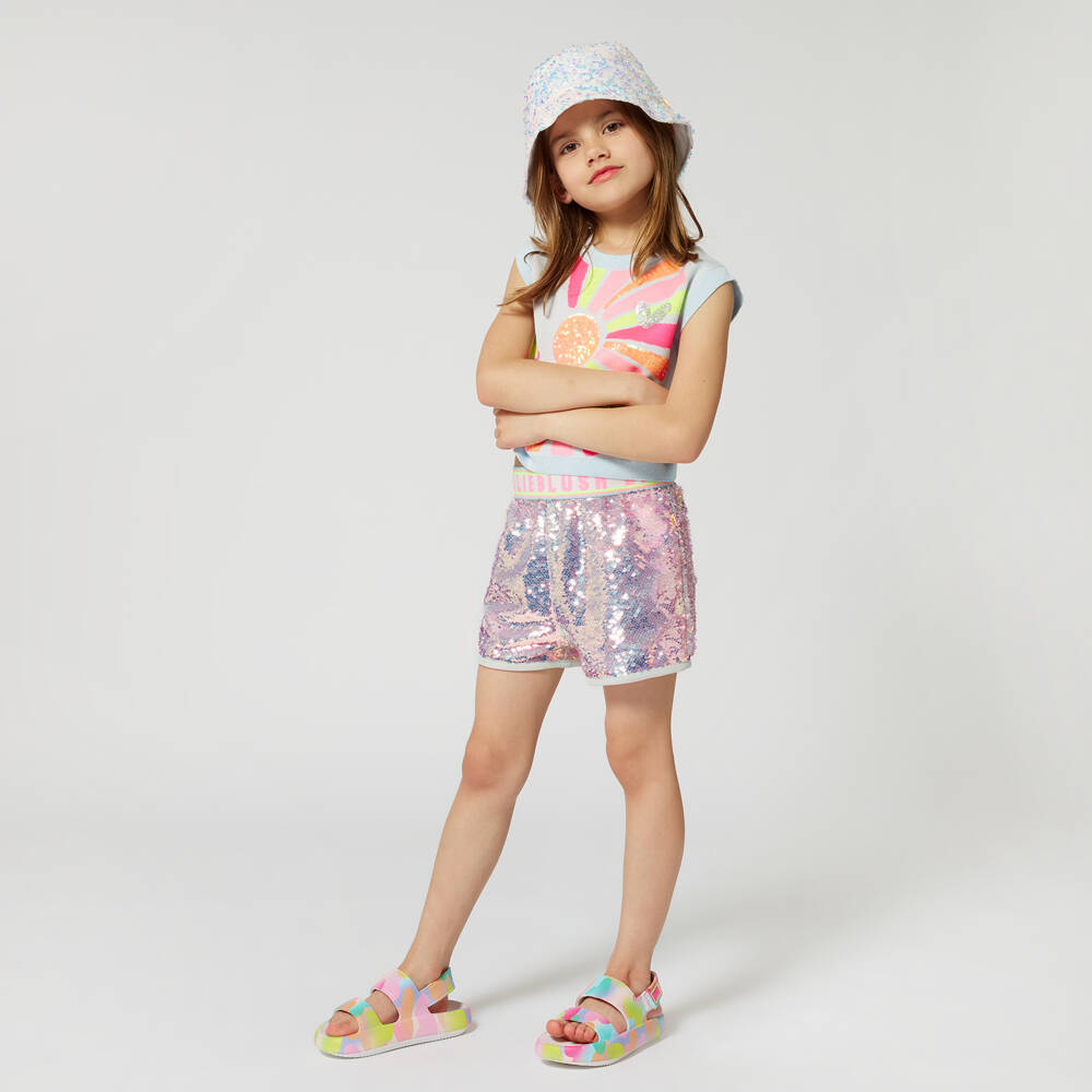 NEW!! Billieblush Girls Blue Cotton Knit Slipover