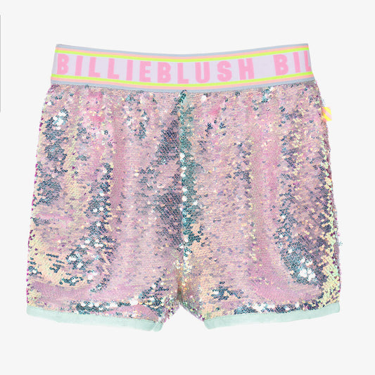 NEW!!  Billieblush Girls Blue & Pink Sequin Shorts