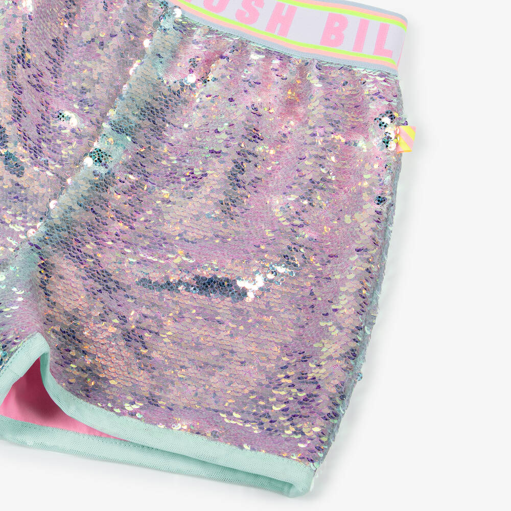 NEW!! Billieblush Girls Blue & Pink Sequin Shorts