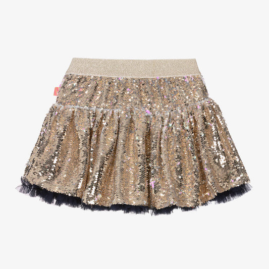 Billieblush Girls Gold Reversible Sequin Skirt