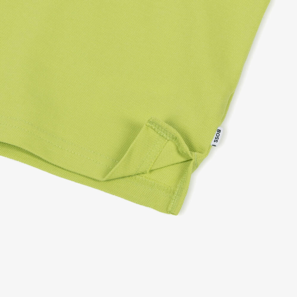 NEW!! BOSS Boys Lime Green Cotton Polo Shirt