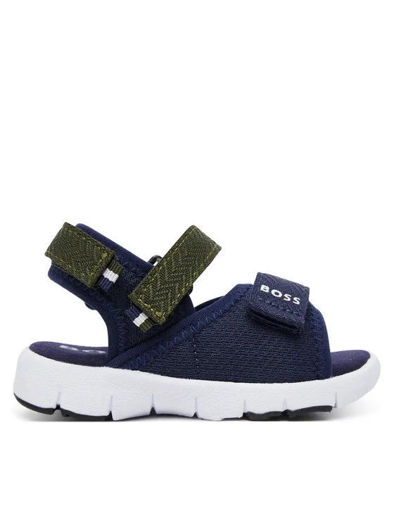 NEW!!  BOSS Boys Navy Blue Velcro Sandals