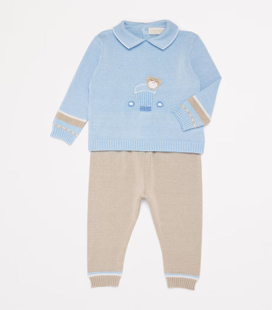 Bimbalo Cotton Collared Top And Leggings Set