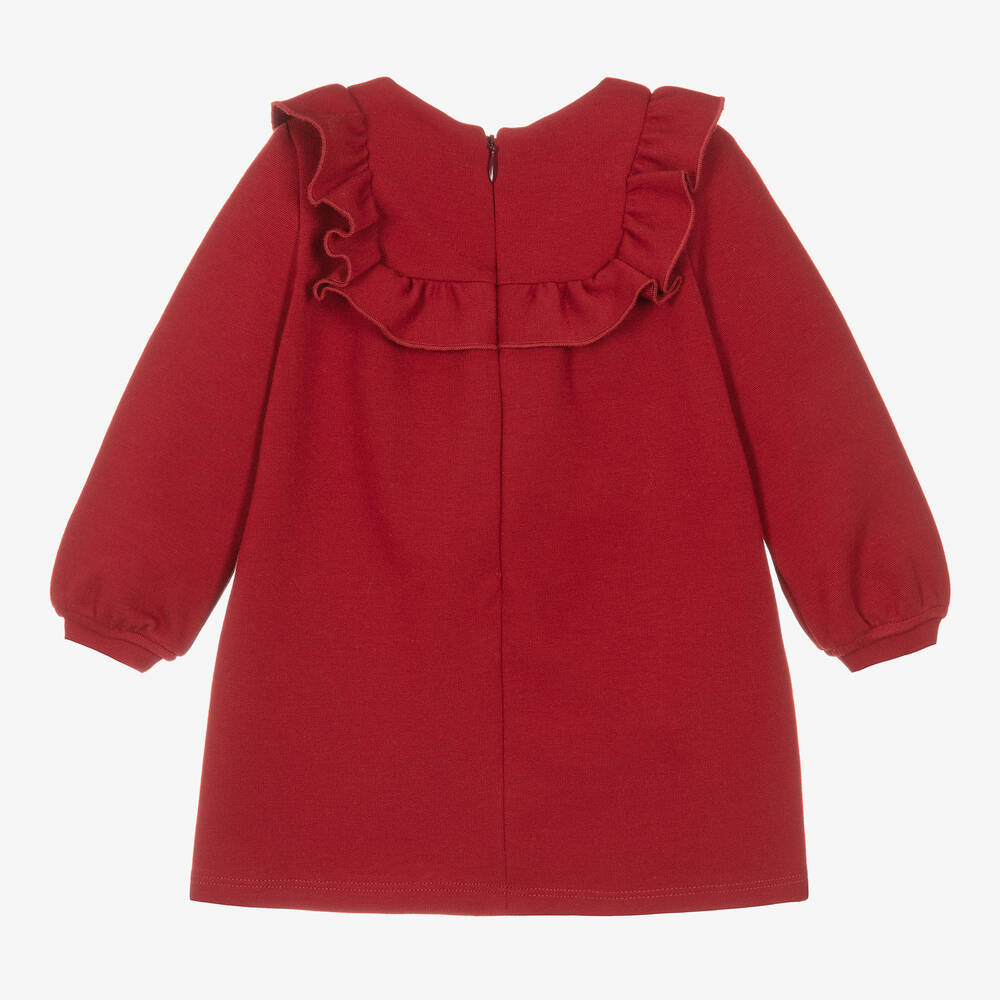 Chloé Girls Dark Red Modal & Cotton Dress