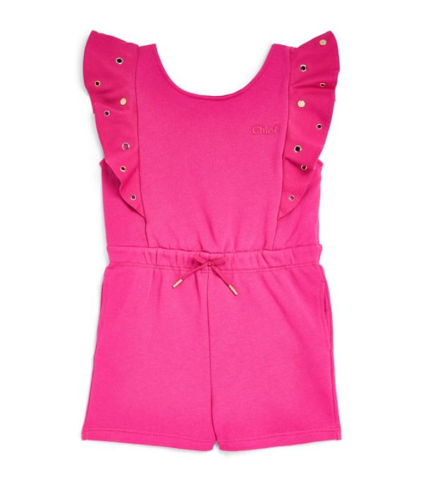CHLOÉ KIDS Cotton Sleeveless Playsuit