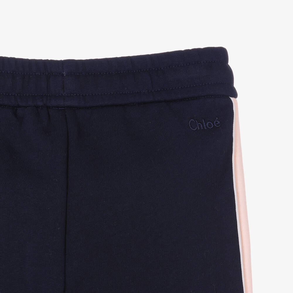 Chloé Girls Navy Blue Cotton Joggers