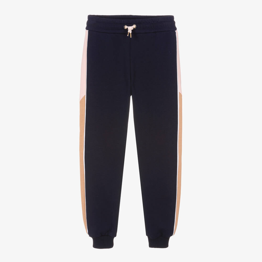 Chloé Girls Navy Blue Cotton Joggers