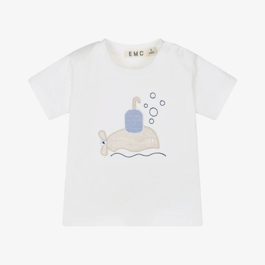 NEW!!  EMC Boys Ivory Cotton Submarine T-Shirt