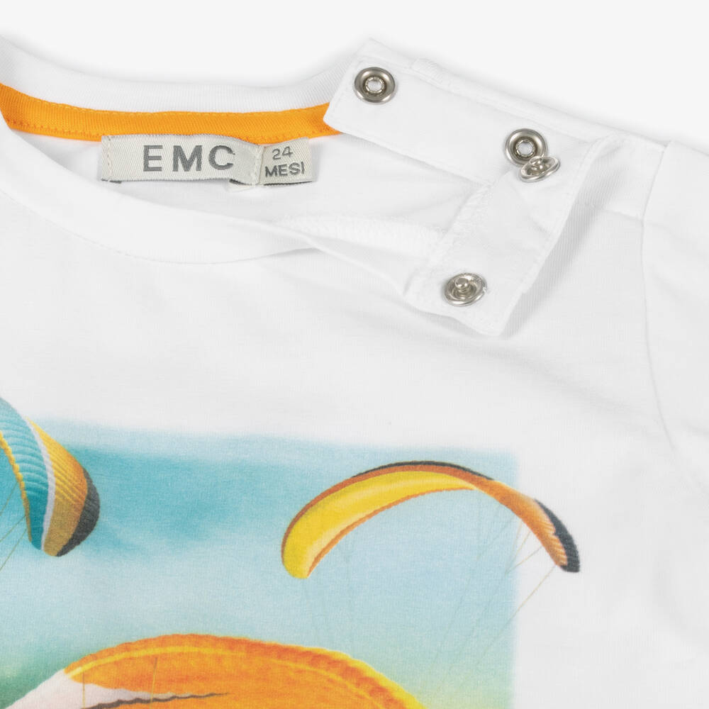 NEW!! EMC Boys White & Orange Cotton Shorts Set