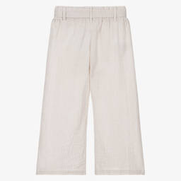 NEW!! EMC Girls Beige Striped Cotton Trousers