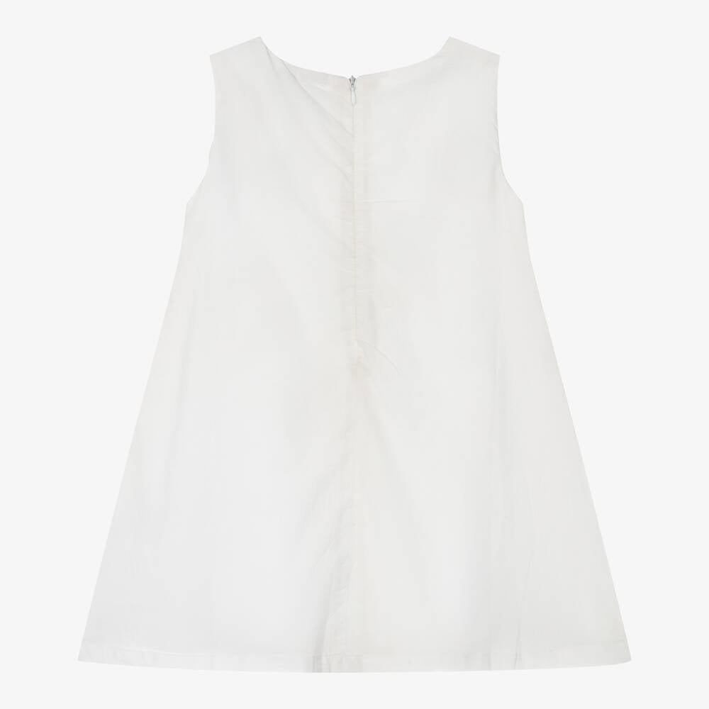 NEW!! EMC Girls White Cotton Flower Appliqué Dress
