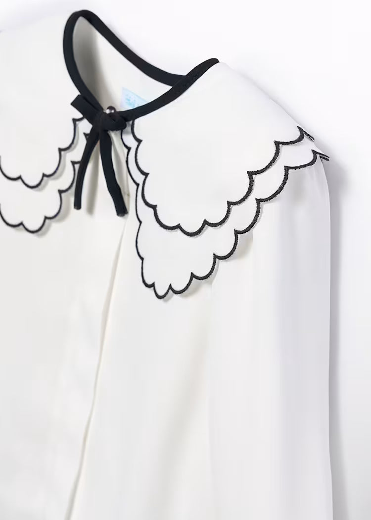 Abel & Lula - Girl Chiffon Blouse with Embroidered Collar