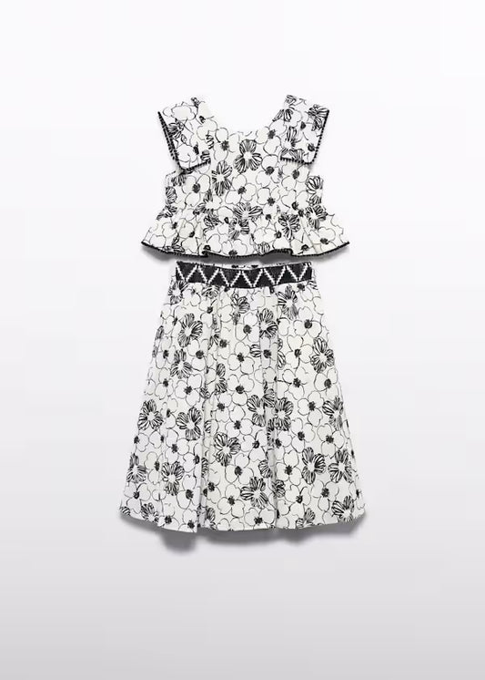 Abel & Lula - Girl Printed Midi Skirt and Top Set